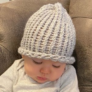 Handmade knit baby hat
